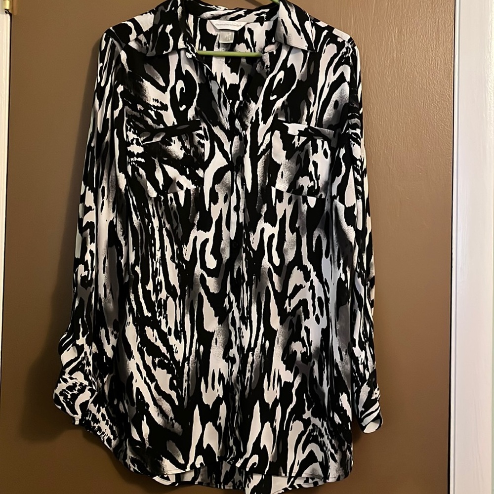 Christopher & Banks black and white blouse, L
